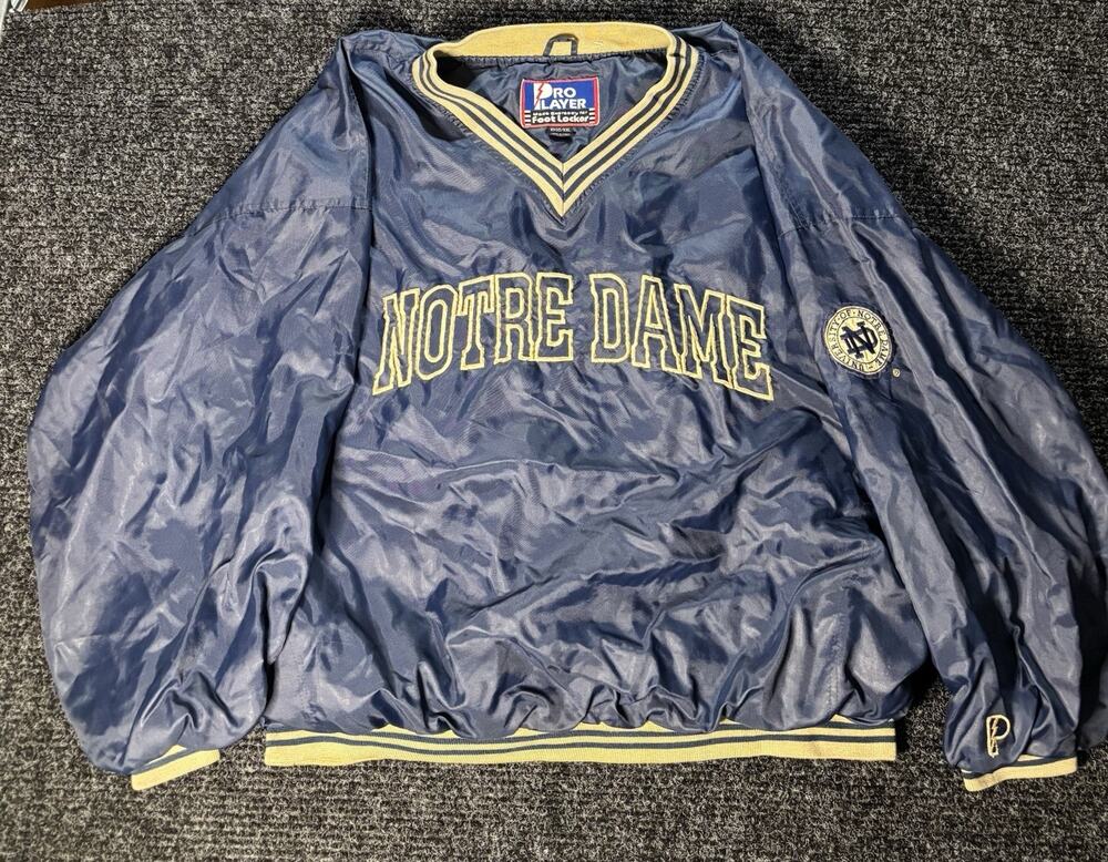 Pro Player Notre Dame Fighting Irish Blue/Gold Pullover Jacket Men's 2XL